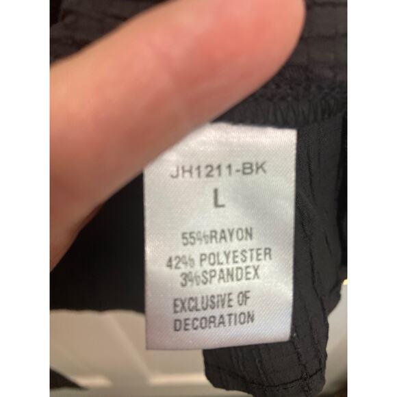 NWT THML Blouse Black & Animal Print Size L - Picture 8 of 10